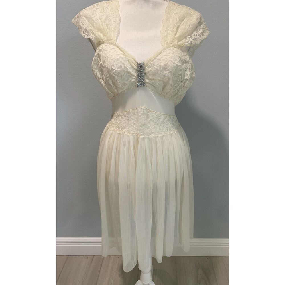VINTAGE Michelene Nightgown SMALL Grunge Cottagecore Lingerie fairy bebe